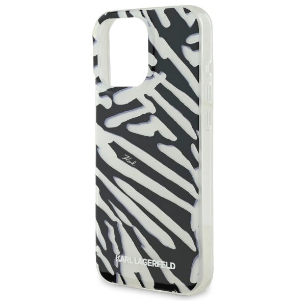 Karl Lagerfeld IML Zebra Pattern &amp; Cord iPhone 16 Pro Max Case - Black_4