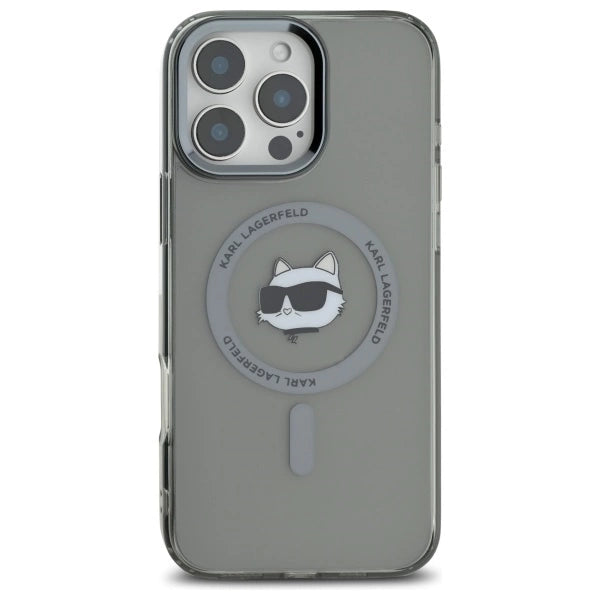 Karl Lagerfeld IML Metal Choupette Head MagSafe iPhone 16 Pro Case - Black_2