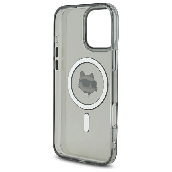 Karl Lagerfeld IML Metal Choupette Head MagSafe iPhone 16 Pro Case - Black_6