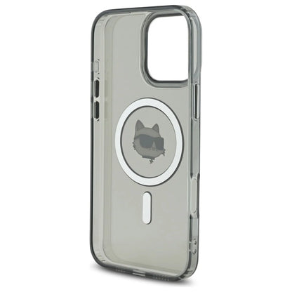 Karl Lagerfeld IML Metal Choupette Head MagSafe iPhone 16 Pro Case - Black_6