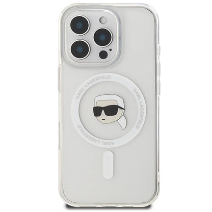 Karl Lagerfeld IML Metal Karl Head MagSafe Case for iPhone 16 Pro - White_2