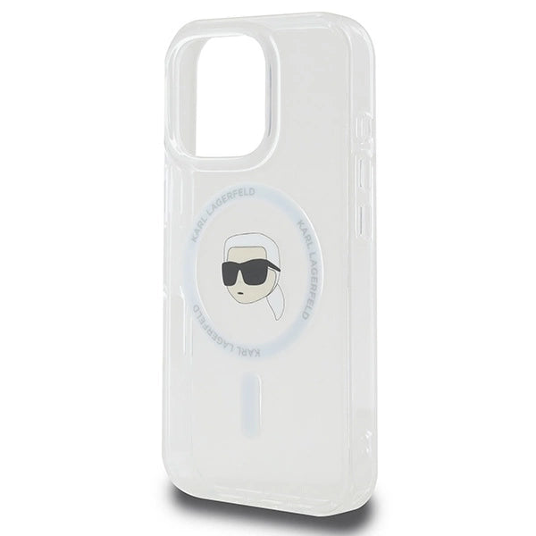 Karl Lagerfeld IML Metal Karl Head MagSafe Case for iPhone 16 Pro - White_5