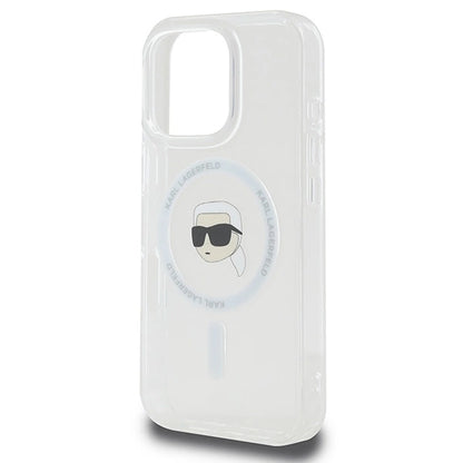 Karl Lagerfeld IML Metal Karl Head MagSafe Case for iPhone 16 Pro - White_5