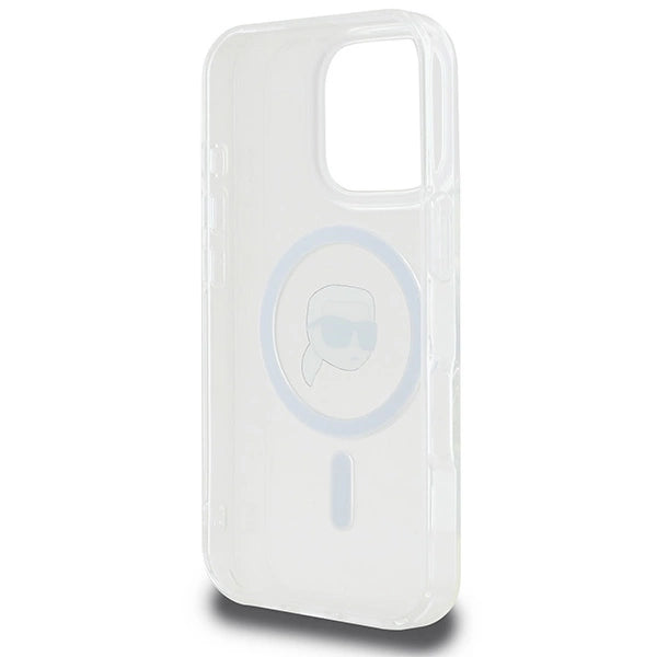 Karl Lagerfeld IML Metal Karl Head MagSafe Case for iPhone 16 Pro - White_6