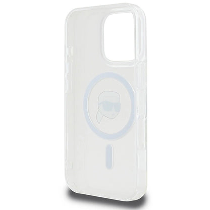 Karl Lagerfeld IML Metal Karl Head MagSafe Case for iPhone 16 Pro - White_6