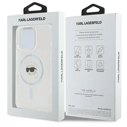 Karl Lagerfeld IML Metal Karl Head MagSafe Case for iPhone 16 Pro - White_7