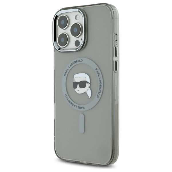 Karl Lagerfeld IML Metal Karl Head MagSafe iPhone 16 Pro Case - Black_1