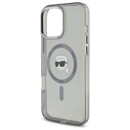 Karl Lagerfeld IML Metal Karl Head MagSafe iPhone 16 Pro Case - Black_5