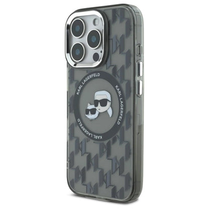 Karl Lagerfeld IML Monogram Karl &amp; Choupette Head MagSafe iPhone 16 Pro Case - Black_1