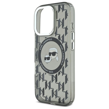 Karl Lagerfeld IML Monogram Karl &amp; Choupette Head MagSafe iPhone 16 Pro Case - Black_5