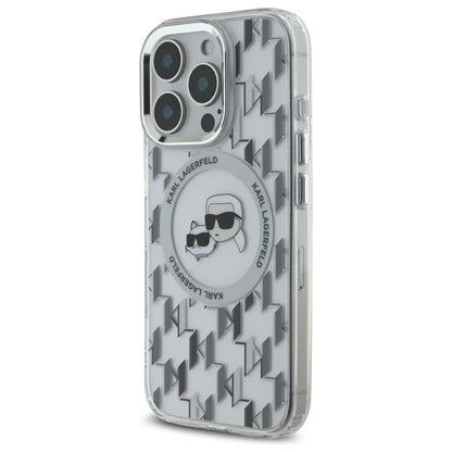 Karl Lagerfeld IML Monogram Karl &amp; Choupette Head MagSafe iPhone 16 Pro Case - Clear_1