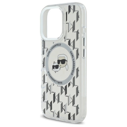 Karl Lagerfeld IML Monogram Karl &amp; Choupette Head MagSafe iPhone 16 Pro Case - Clear_5