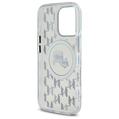 Karl Lagerfeld IML Monogram Karl &amp; Choupette Head MagSafe iPhone 16 Pro Case - Clear_6