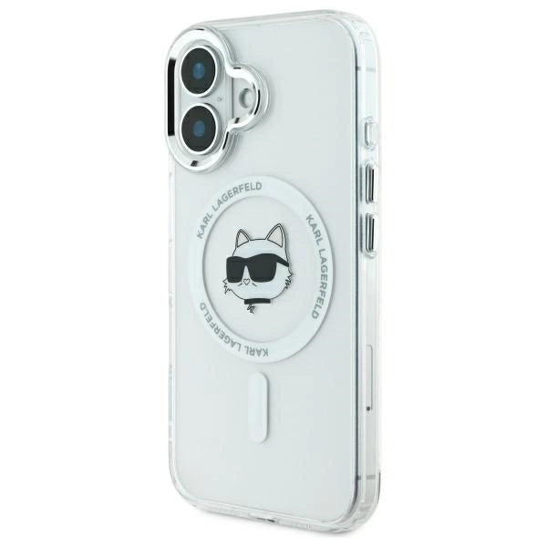 Karl Lagerfeld IML Metal Choupette Head MagSafe case for iPhone 16 Plus - white_1