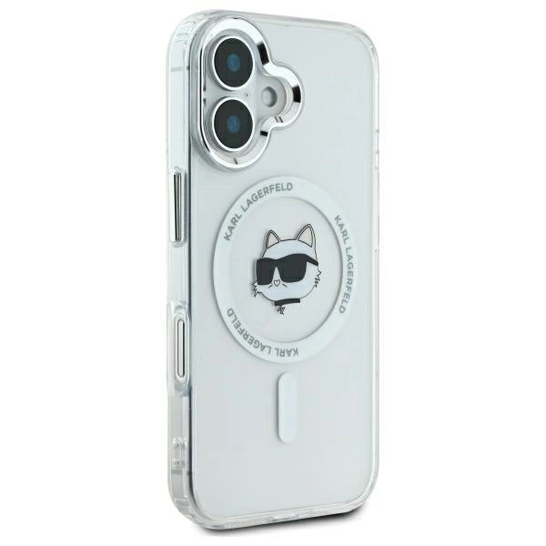 Karl Lagerfeld IML Metal Choupette Head MagSafe case for iPhone 16 Plus - white_3