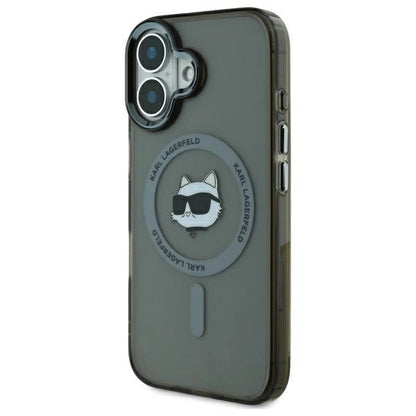 Karl Lagerfeld IML Metal Choupette Head MagSafe iPhone 16 Plus Case - Black_1