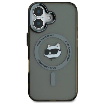 Karl Lagerfeld IML Metal Choupette Head MagSafe iPhone 16 Plus Case - Black_2