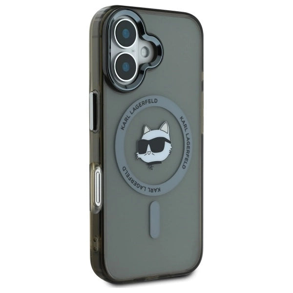 Karl Lagerfeld IML Metal Choupette Head MagSafe iPhone 16 Plus Case - Black_3