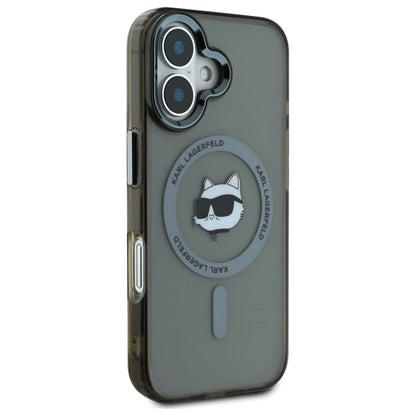 Karl Lagerfeld IML Metal Choupette Head MagSafe iPhone 16 Plus Case - Black_3