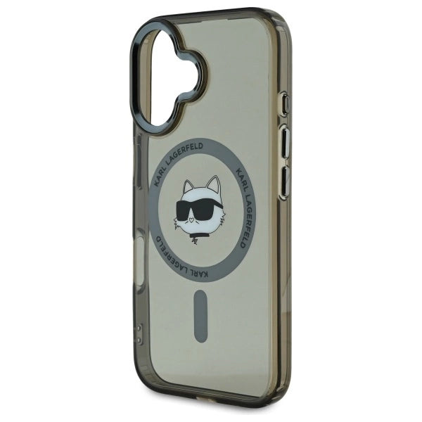 Karl Lagerfeld IML Metal Choupette Head MagSafe iPhone 16 Plus Case - Black_5