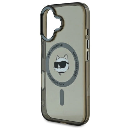 Karl Lagerfeld IML Metal Choupette Head MagSafe iPhone 16 Plus Case - Black_5