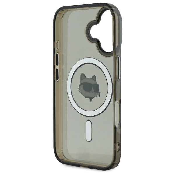 Karl Lagerfeld IML Metal Choupette Head MagSafe iPhone 16 Plus Case - Black_6