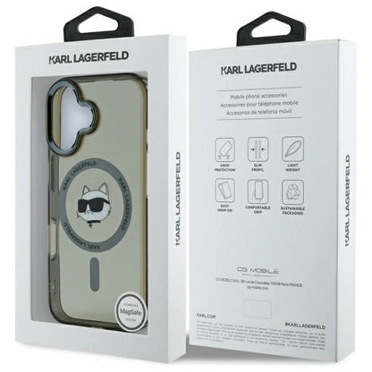 Karl Lagerfeld IML Metal Choupette Head MagSafe iPhone 16 Plus Case - Black_7