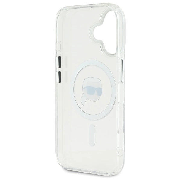 Karl Lagerfeld IML Metal Karl Head MagSafe Case for iPhone 16 Plus - White_6