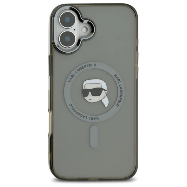 Karl Lagerfeld IML Metal Karl Head MagSafe iPhone 16 Plus Case - Black_2