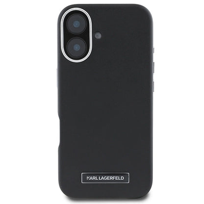 Karl Lagerfeld FW Metal Plate MagSafe iPhone 16 Plus Case - Black_2