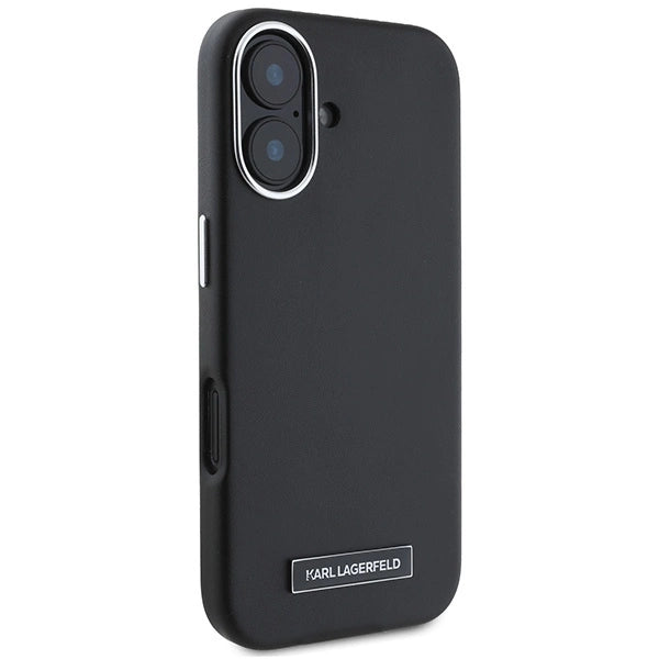 Karl Lagerfeld FW Metal Plate MagSafe iPhone 16 Plus Case - Black_3