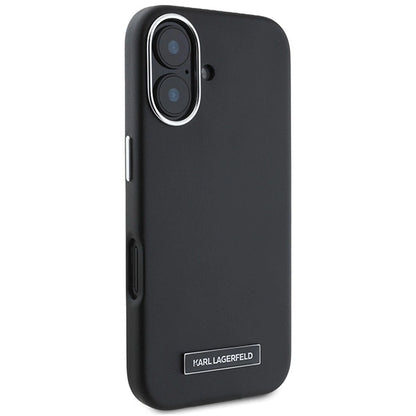 Karl Lagerfeld FW Metal Plate MagSafe iPhone 16 Plus Case - Black_3