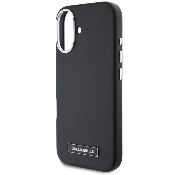 Karl Lagerfeld FW Metal Plate MagSafe iPhone 16 Plus Case - Black_5