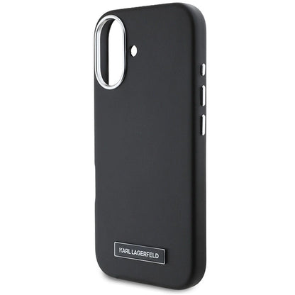 Karl Lagerfeld FW Metal Plate MagSafe iPhone 16 Plus Case - Black_5