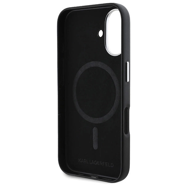 Karl Lagerfeld FW Metal Plate MagSafe iPhone 16 Plus Case - Black_6