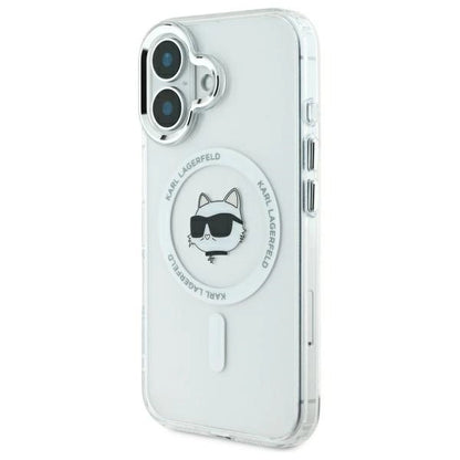 Karl Lagerfeld IML Metal Choupette Head MagSafe iPhone 16 Case - White_1