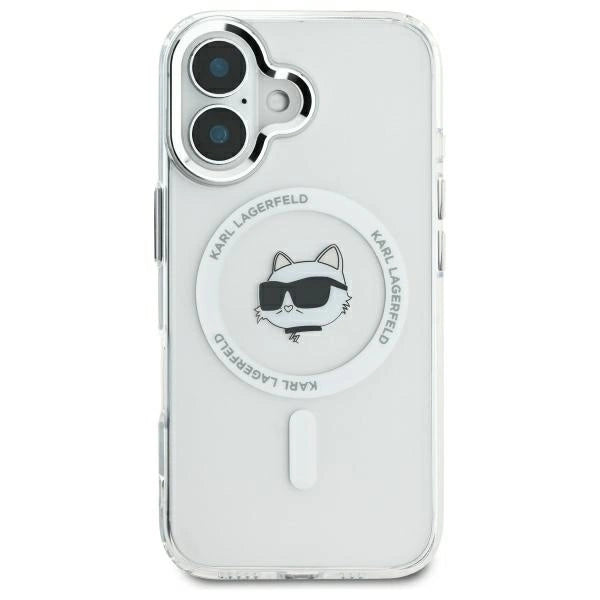 Karl Lagerfeld IML Metal Choupette Head MagSafe iPhone 16 Case - White_2