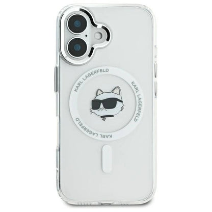 Karl Lagerfeld IML Metal Choupette Head MagSafe iPhone 16 Case - White_2