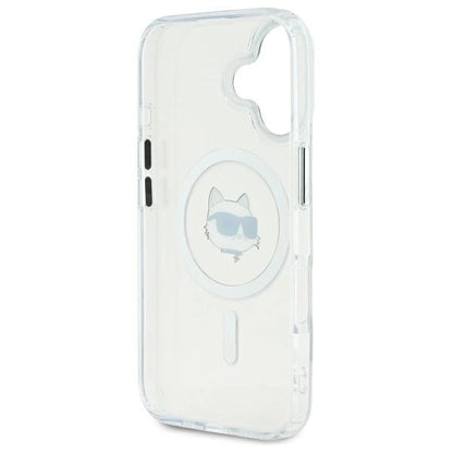 Karl Lagerfeld IML Metal Choupette Head MagSafe iPhone 16 Case - White_6