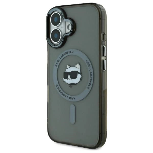 Karl Lagerfeld IML Metal Choupette Head MagSafe iPhone 16 Case - Black_1