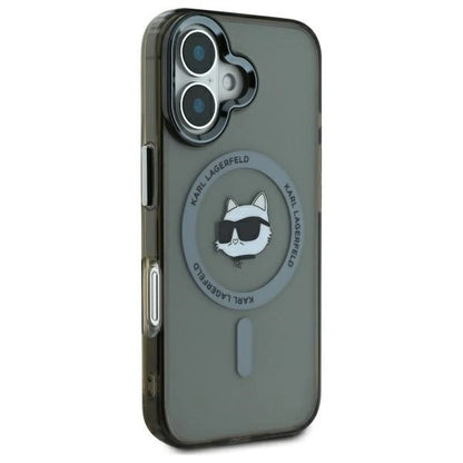 Karl Lagerfeld IML Metal Choupette Head MagSafe iPhone 16 Case - Black_3