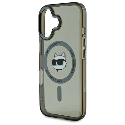 Karl Lagerfeld IML Metal Choupette Head MagSafe iPhone 16 Case - Black_5
