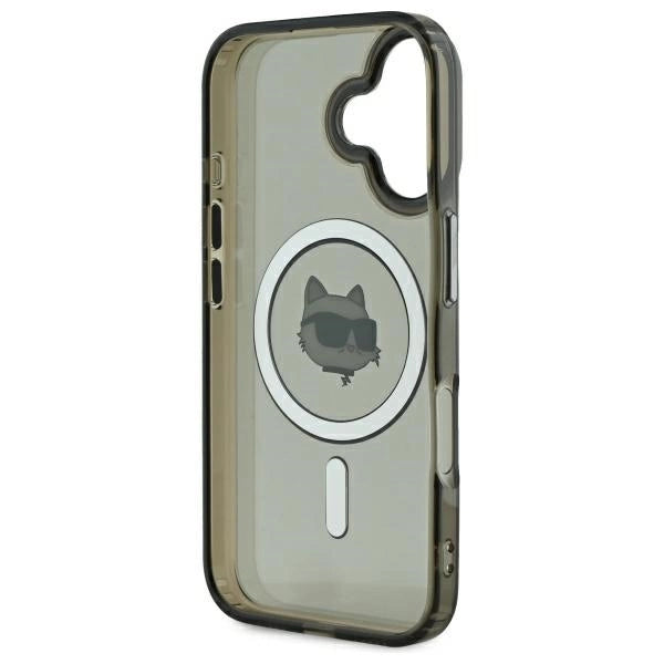 Karl Lagerfeld IML Metal Choupette Head MagSafe iPhone 16 Case - Black_6