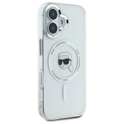 Karl Lagerfeld IML Metal Karl Head MagSafe iPhone 16 Case - White_3