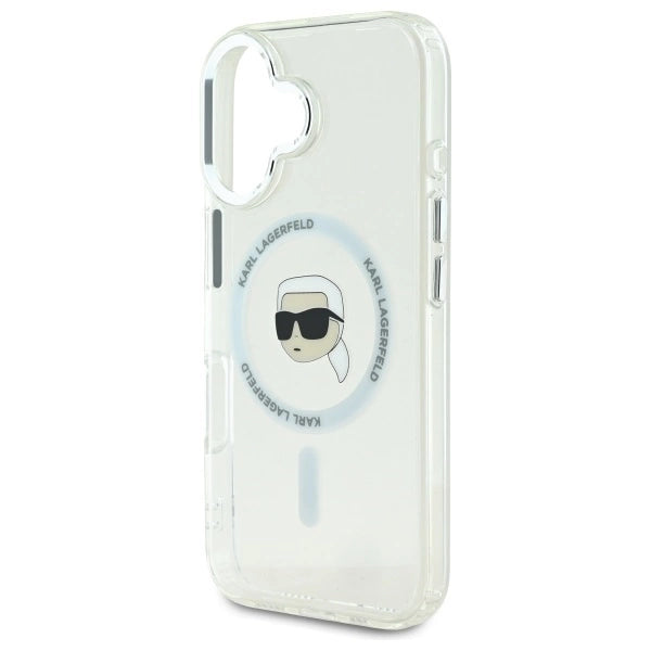 Karl Lagerfeld IML Metal Karl Head MagSafe iPhone 16 Case - White_5