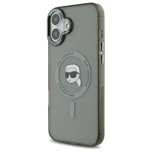 Karl Lagerfeld IML Metal Karl Head MagSafe iPhone 16 Case - Black_1