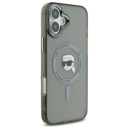 Karl Lagerfeld IML Metal Karl Head MagSafe iPhone 16 Case - Black_3