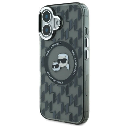 Karl Lagerfeld IML Monogram Karl &amp; Choupette Head MagSafe iPhone 16 Case - Black_1