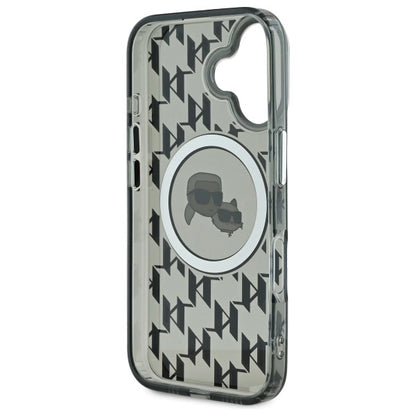 Karl Lagerfeld IML Monogram Karl &amp; Choupette Head MagSafe iPhone 16 Case - Black_6