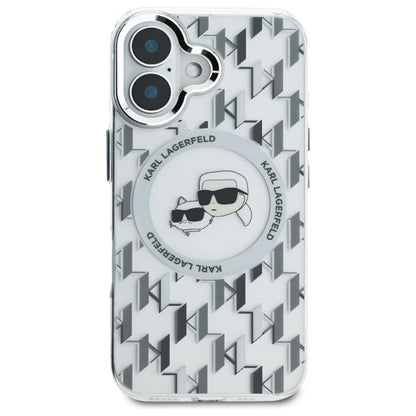 Karl Lagerfeld IML Monogram Karl &amp; Choupette Head MagSafe iPhone 16 Case - Clear_2